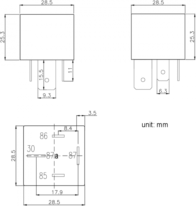 80 Amperage 5 Terminals Car Starter Relay Fit Volkswagen 171-906-383 191-906-383C  4D0-951-253 165-906-381 4D0-951-253 2