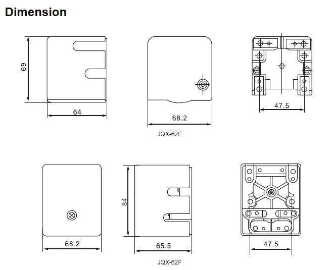 1Z 100A 250VAC 30VDC Coil JQX-62F Automotive Power Relay 0