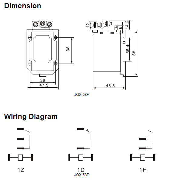40A 250VAC 24VDC Coil JQX-58F Automotive Power Relay 0