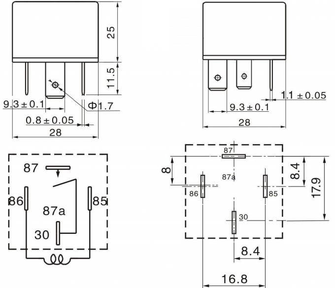 Transparent Coffee Cover 4 Pins 40 Amp 12V With Led , Double Contact High Power Relay 11