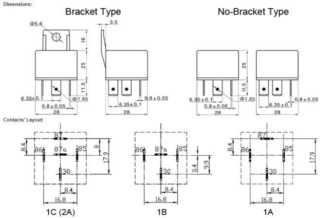4 Terminal 40 Amp 12v  Car Relay Replacement With Metal Sheet , 12 Volt 4 Pin Mini Relay 14