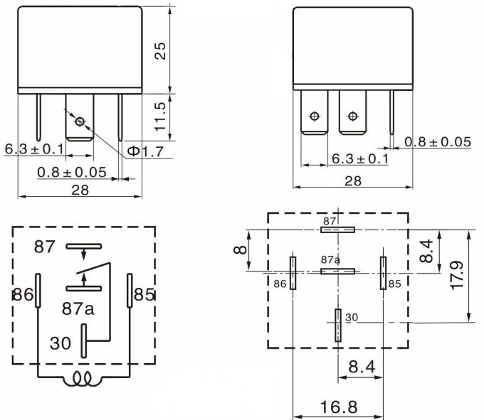High Power JD1914 40 Amp 5 Pin Relay Led Light Double Contact Point Waterproof Relay MK387269 156700-2581 3
