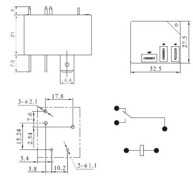 Coil Control Electrical Voltage 12VDC Electromagnetic Power Relay JQX-21F(T93) 0