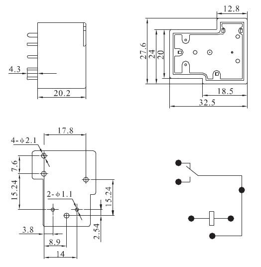 Mini Power Spdt  24v Ac 40 Amp Relay 4 Pin Pcb Type Electromagnetic 6